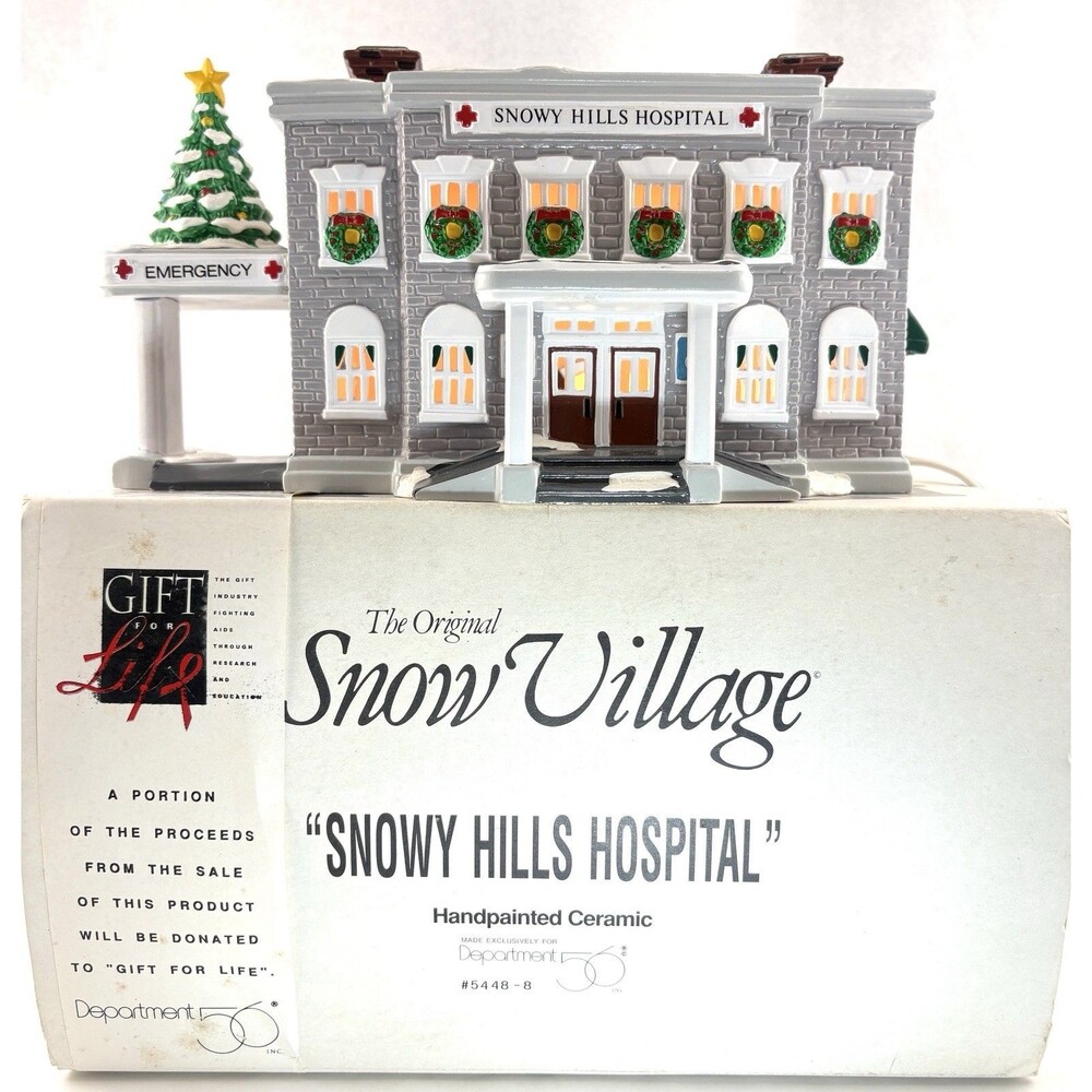 Dept 56 Snowy Hills Hospital - Original Snow Village - 54488 - 1993 - EUC!